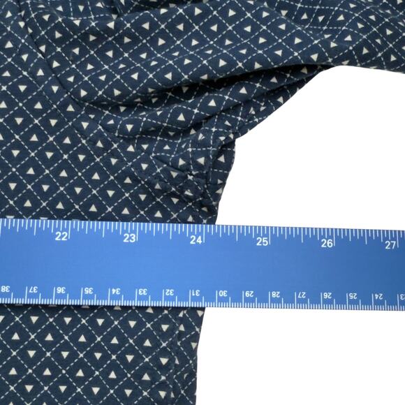 Butter cloth Men's XL Regular Fit Blue Geo Print Cotton Button Down Shirt - Picture 4 of 9